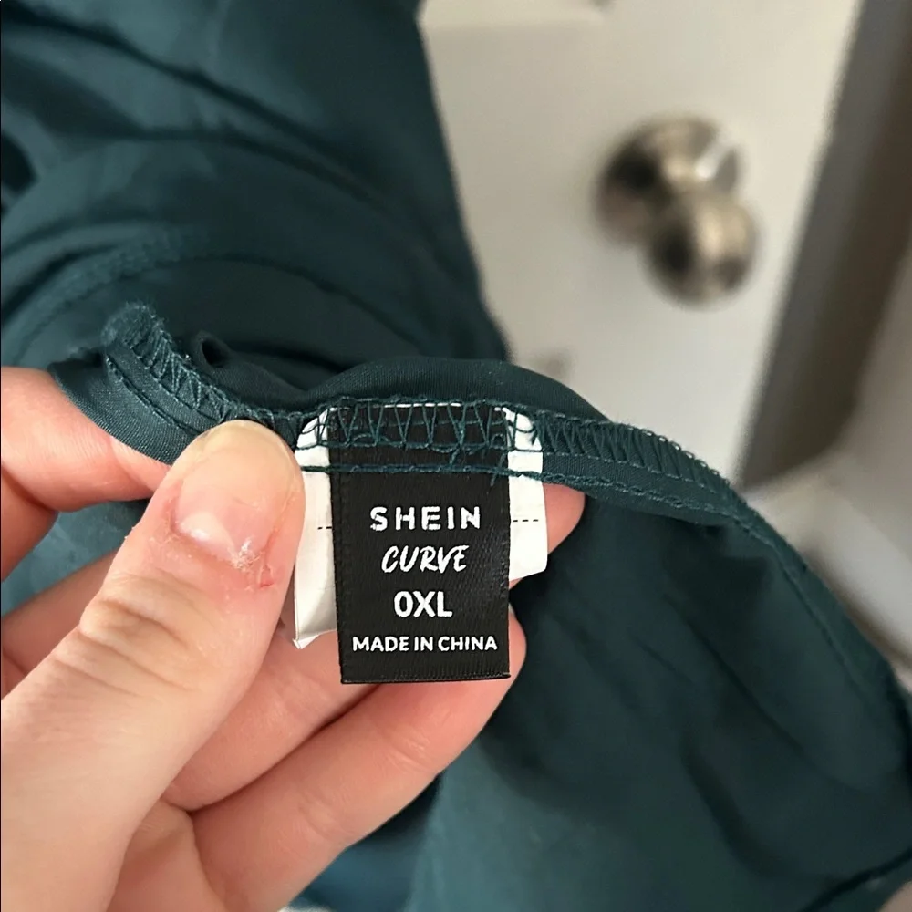 SHEIN Teal Maxi Dress with Gold Floral Embroidery - Picture 3 of 3